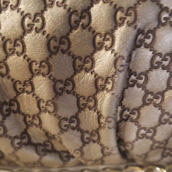 Gucci Vintage GG Monogram Gold Leather Mini Shoulder Bag - Picture 7 of 17